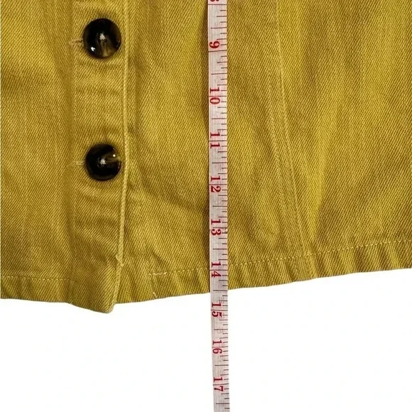 Newbury Kustom - Button Front Mustard Yellow Mini Skirt Size Small EUC - Picture 5 of 6